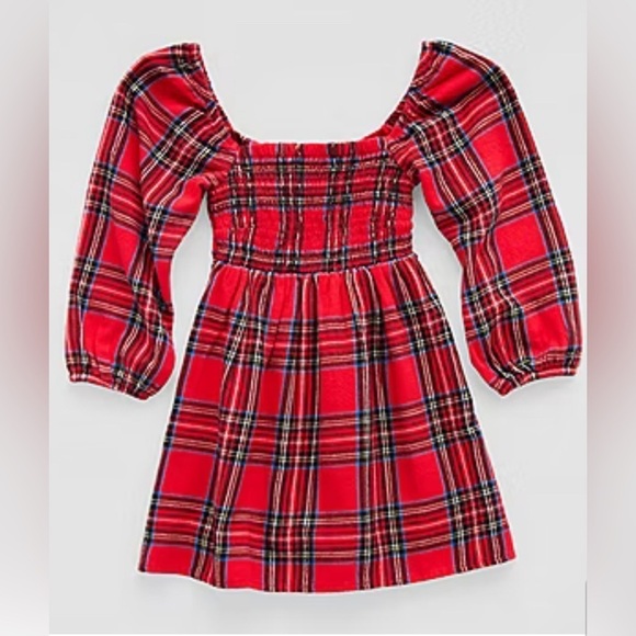 thereabouts Other - Thereabouts Girls Vibrant Long Sleeve A-Line Dress Red Tartan size S 7/8 -NWT